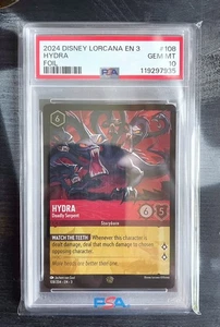 2024 Disney LORCANA EN 3 - HYDRA - Deadly Serpent (Foil) #108 - PSA GEM MT 10 - Picture 1 of 2