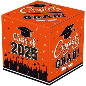 Graduation Card Box 2025 - Congrats Grad Card Boxes Holder, Orange Class of 2... - Picture 1 of 8