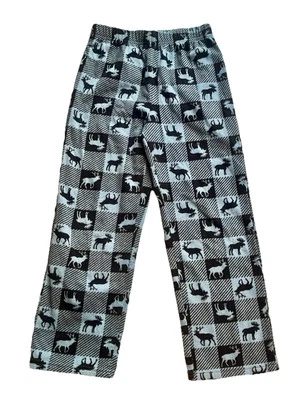 Pantalones de salón pijama polar a cuadros gris alce Komar para niños talla mediana (8) Foto 1 de 3