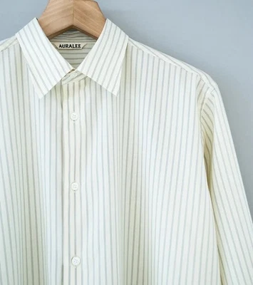 Auralee Super Fine Wool Stripe Shirt • Size 5 - Image 1 of 4