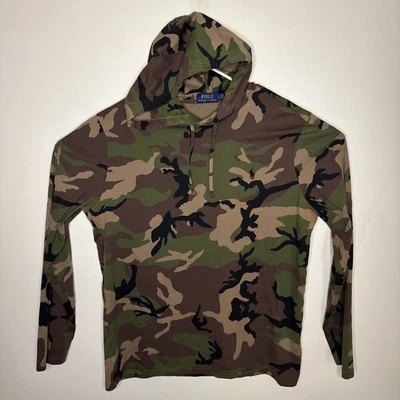 Polo Ralph Lauren Camuflado Sudadera con Capucha Camisa Para Hombres L Ligero Manga Larga Pullover Foto 1 de 4