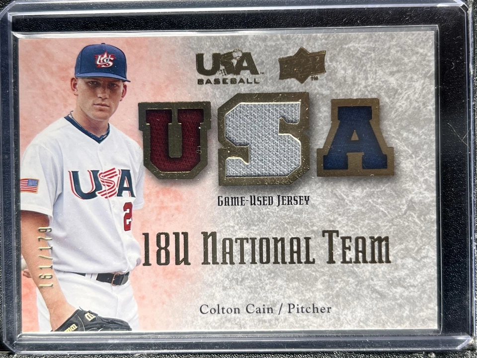 Cain, Colton - 2008 Upper Deck USA Baseball - Swatch - 161/179 - Image 1 of 1