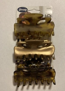 Goody Intrigue Fashion Hair Clips 3 Plastic Claw Clips New 1999 Y3 - Picture 1 of 8