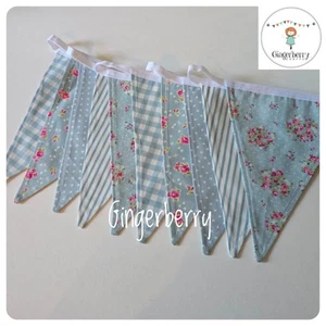 Gingerberry Crafts Bunting Duck Egg Blue Grey Wedding Garden BBQ - Picture 1 of 1