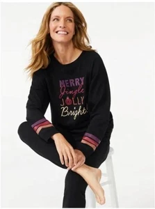 Joyspun Juego de 2 Pijamas de Navidad XL 16-18 Merry Jingle Jolly Brillante Nuevo con Etiqueta - Imagen 1 de 4