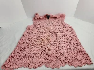 One Step Up Knitted by Hand Cotton/Ramie Cardigan Sweater - One Size - Picture 1 of 4