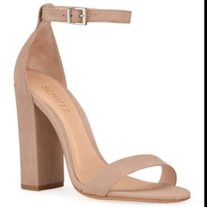 Schutz Enida Neutral Block Heel Sandals. Sz 10. NIB! - Picture 1 of 14
