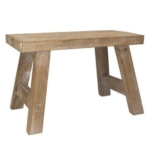 Small Fir Wood Cottage Style Milking Stool / Bench 31x14.5x19.5cm by Gisela G...