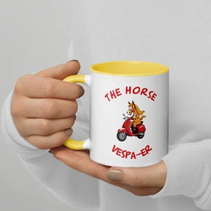 "Horse Vespa-er" Mug Funny Scooter Vespa Equine Riding Pun Whisperer - Picture 1 of 2