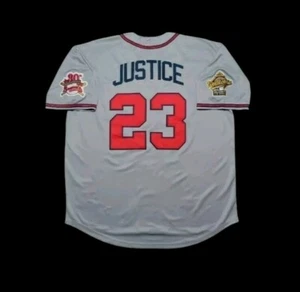 David Justice Jersey Atlanta Braves 1995 World Series Throwback Stitched SALE! - Picture 1 of 6