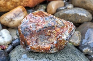 Opalisiertes versteinertes Holz rauchig blau und rot 6,3 Unzen roh schön - Bild 1 von 7