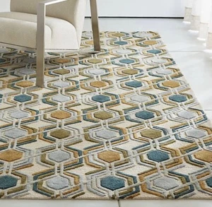 Wool Rug Riesco Mid-Century Modern Rug Designer Rug Woolen Carpet Decorative Rug - Picture 1 of 5