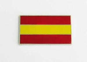 Enamel & Chrome Self Adhesive Spanish, Bandera De España Classic Car Flag Badge - Picture 1 of 1