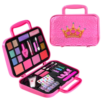 Kids Makeup Kit for Girl Make Up Remover Real Washable Non Toxic Princess Set - Image 1 of 4