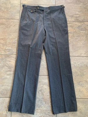 Pantalones de vestir vintage Hart Schaffner Marx 100 % lana gris frente plano para hombre 36 Foto 1 de 4