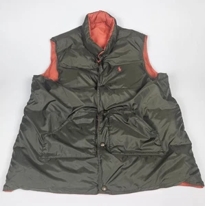 Polo Ralph Lauren Mens Reversible XLT (Tall) Down Vest Green Orange Hunting Ski - Picture 1 of 9