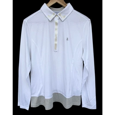 Camisa Top Lanvin Sport Para Mujer Blanca Manga Larga Lentejuelas Adornada Cuello  Foto 1 de 4