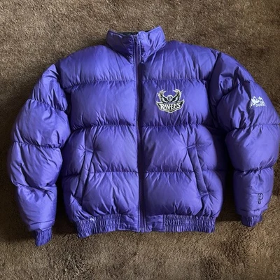 Vtg Baltimore Ravens NFL Pro Player Down Filled Puffer Jacket Men's Size L - Image 1 of 4