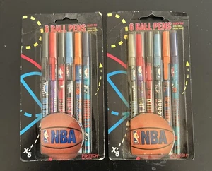 VINTAGE NBA PENTECH 6CT KUGELSCHREIBER SCHWARZ #42734 1996 NOS NEU IN VERPACKUNG 2 Packungen - Bild 1 von 2