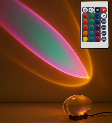 Sunrise Aura Light Mood Lamp RGB LED Projector Remote Colorful Night Light lamp - Image 1 of 4