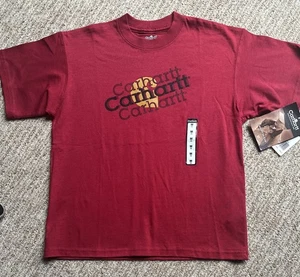 Carhartt Jungen Kinder Medium 8 Kurzarm Grafik Logo T-Shirt rot Geschenk Schule - Bild 1 von 9