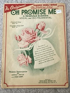 1946 OH PROMISE ME Sheet Music ORIGINAL SONG & SIMPLIFIED PIANO SOLO DeKoven - Picture 1 of 5