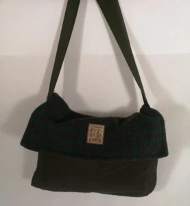 Vintage The Downsman Rambler Fisherman Wool Folding Picnic Blanket Rug Carry Bag - Picture 1 of 9