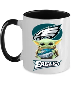 Taza de café EAGLES Yoda, Philadelphia EAGLES negra taza de café de dos tonos regalo - Imagen 1 de 2