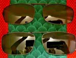 Solar Shield Polar Optic Polarized ClipOn 2  Sunglass 54 rec5 Smoke Rec19 Gray  - Picture 1 of 6