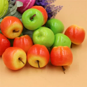 50 pcs Artificial Plastic Mini Apples Faux Fruit DIY Crafts Wedding Home Decor - Picture 1 of 11