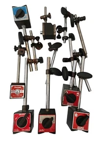 Mitutoyo-Eclipse-Starret Magnetic Base Stands With Indicator Mount Arms  9 Pcs! - Picture 1 of 3