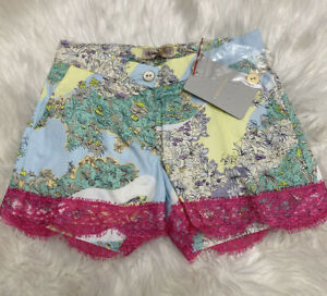 Emilio Pucci Junior Printed Lace Cuff Shorts Size 8Y