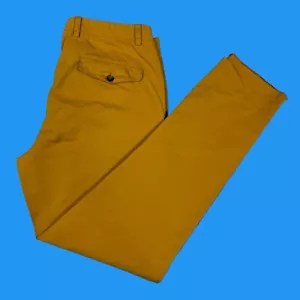 Pantalones Chinos Ami Alexandre Mattiussi 35x30 Cónicos Plisados Botón Mosca Mostaza - Imagen 1 de 24