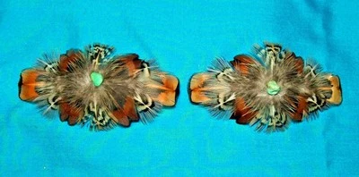 Juego 2 Correas Med Plumas de Faisán y Turquesa ENVÍO GRATUITO MBS11 Foto 1 de 4