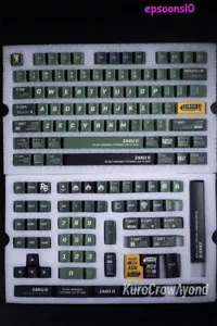 GUNDAM Zaku Keycaps 140 Keys PBT OEM for Cherry Mechanical KEYBOARD Green Theme - Picture 1 of 12