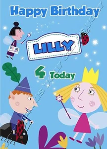 Ben und Holly - Personalisierte Geburtstagskarte Tochter Sohn Junge Mädchen - Bild 1 von 1