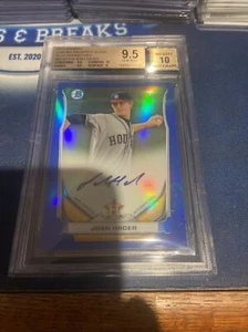 2014 bowman chrome auto blue refractor josh hader /150 bgs 9.5 Brewers Padres - Picture 1 of 2