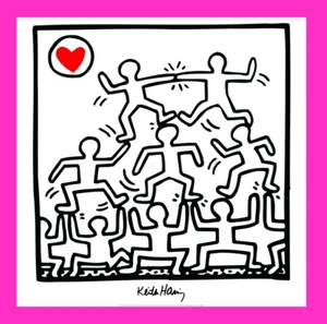 1987 KEITH HARING One Man Show fine art print poster offset lithography 90s - Picture 1 of 7