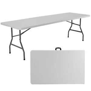 8ft/6ft/4ft Folding Table Outdoor Indoor Portable Table with Carrying Handle - Picture 1 of 22