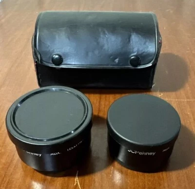 JC Penney Aux Wide Angle & Aux Telephoto Lens for Ricoh AF-5 W Meters & Case - Image 1 of 4