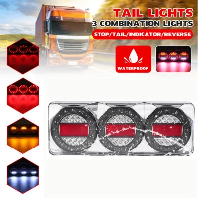 Universal LED Tail Light Stop Indicator Reverse Lamp 12V Trailer Truck Van Ute - Image 1 of 4
