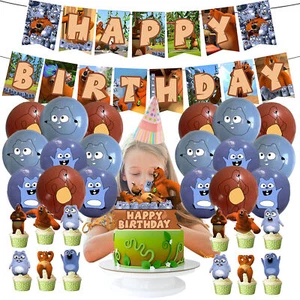 Grizzy And Lemmings Birthday Party Decoration Bear Balloon Backdrop BannerCake - Picture 1 of 10