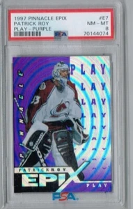 1997-98 Pinnacle Epix Play Purple  #E7  Patrick Roy  HOF  PSA 8  4472 - Picture 1 of 1