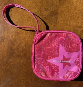 American Girl Place Wristlet Wallet Red Pink  Round Coin Purse Mini Notebook - Picture 1 of 3