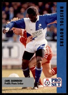 Pro Set Football Fixtures 1991-1992 Bristol Rovers Carl Saunders #27 - Image 1 of 2