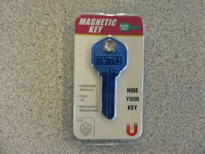 MAGNETIC BLUE KWIKSET KW1 HOUSE KEY LUCKY LINE 15530