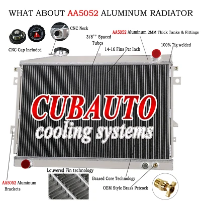 3 Row Aluminum Radiator Fit Mazda Bravo B2600 UF/EFI & Ford Courier PC 2.6L MT - image 1 of 4