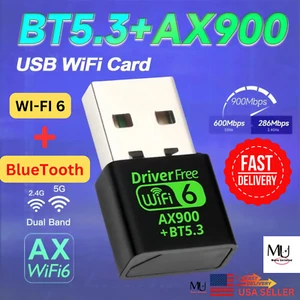 Wifi 6 AX900M 802.11AX + Bluetooth Mini USB Dongle Double Bande pour PC Win 10/11 - Photo 1/10