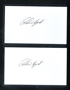 (2) ARCHIE REYNOLDS INDEX CARD SIGNED AUTO LOT 1969 CHICAGO CUBS PSA/DNA CERTIFY