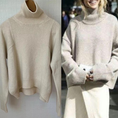 Maglione Celine Phoebe Philo Cashmere Girocollo Maglia Grossa XS Avorio